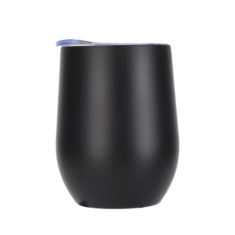 without Handle 12 унций bpa бесплатно с двойными стенками из нержавеющей стали, для молока, для питья, пива, вина, чашка, креативная форма яйца, кружка для кофе, чая, как крышка с ручкой - Цвет: without Handle
