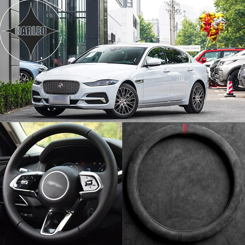 

For Jaguar Series XE XF F-Pace I-Pace F-TYPE XJ E-Pace Alcantara Suede Car Steering Wheel Cover Universal Wrap