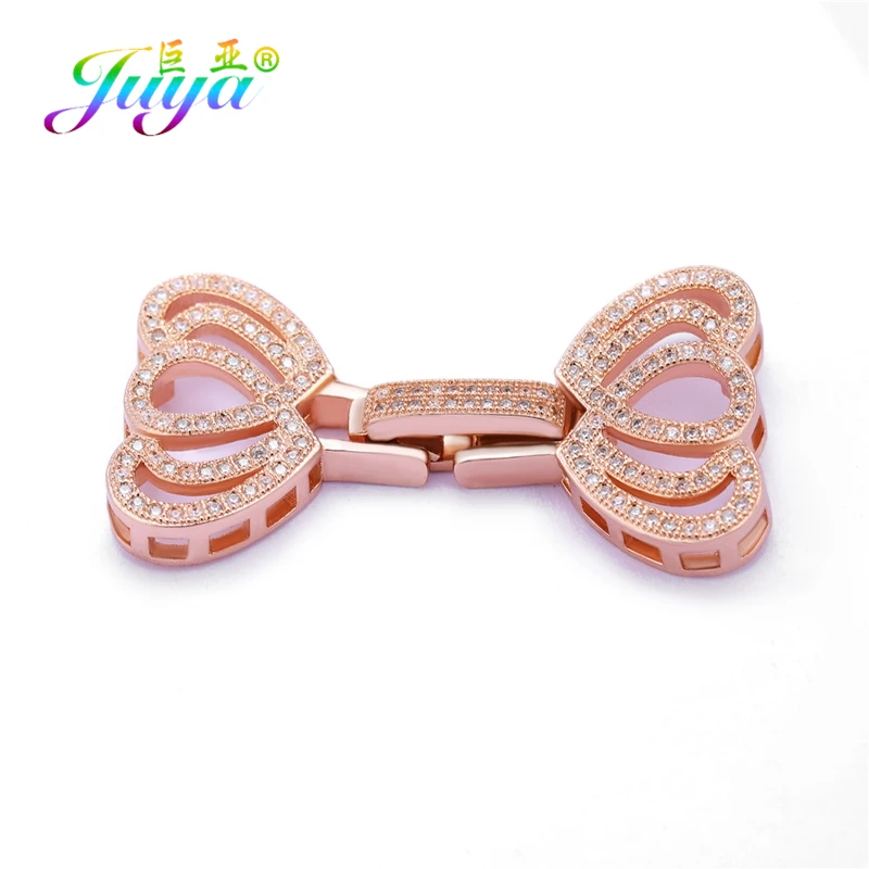 Juya DIY аксессуары для ювелирных изделий ручной работы Бесконечность застежка соединитель застежки для роскошное, с натуральным камнем жемчуг Изготовление ювелирных изделий - Цвет: Rose Gold