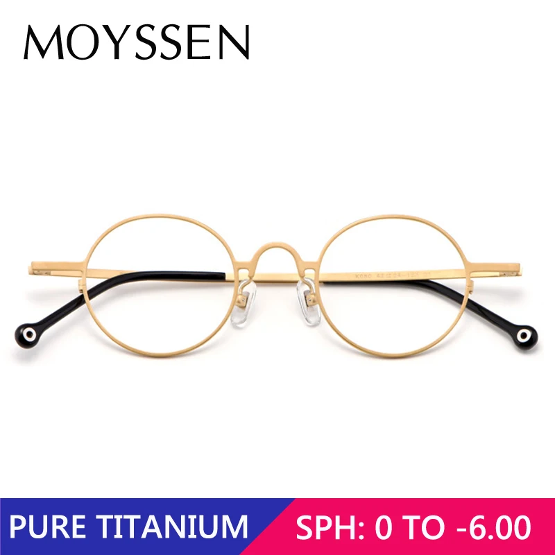 

Japan Vintage Pure Titanium Round Frame Optical Myopia Eyeglasses Men Classic Ultralight Retro Brand Design Prescription Glasses