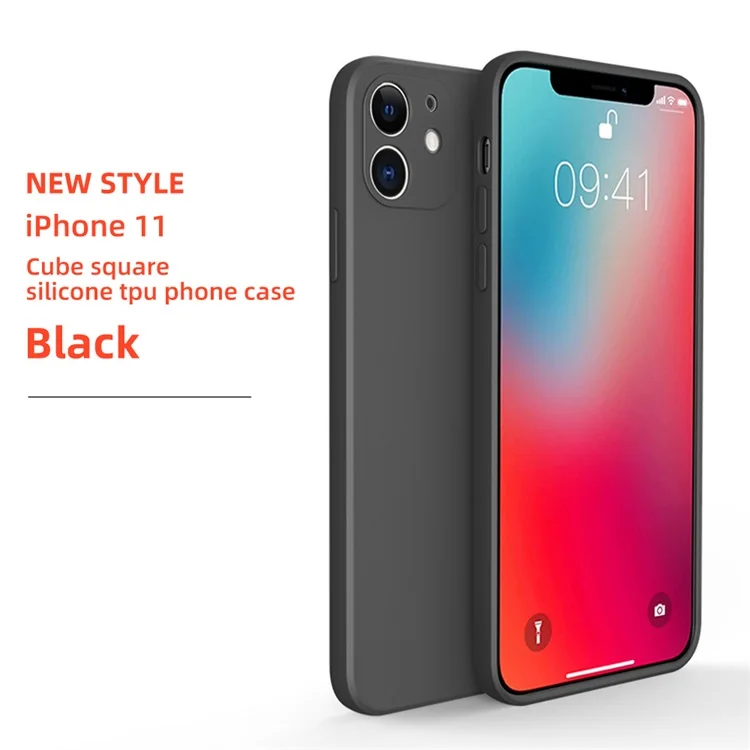 

microfiber lining square silicone tpu phone case back cover for iphone 12 and for samsung (sample order)