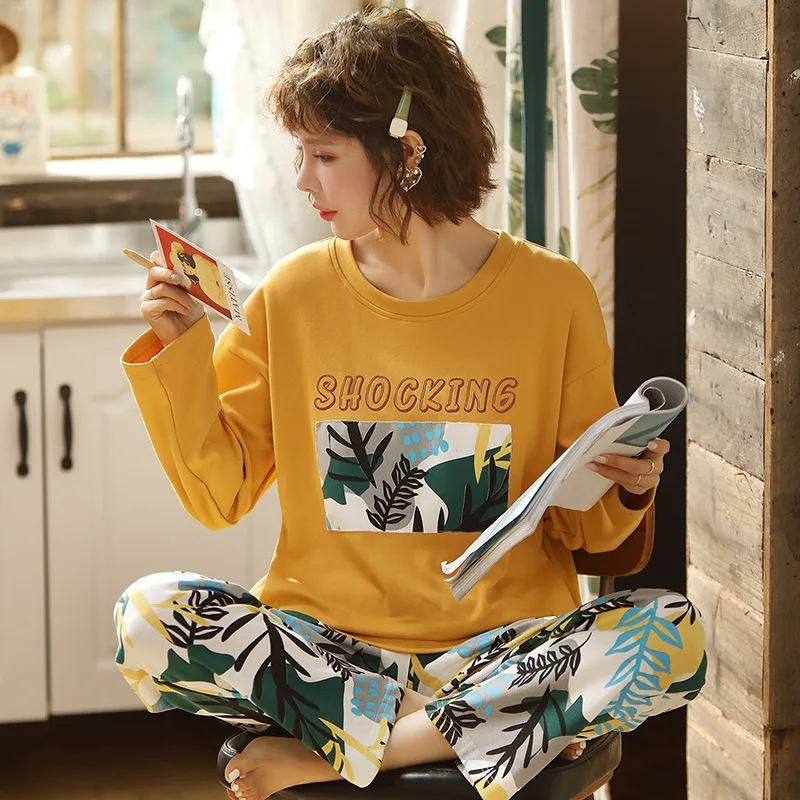 2021New Spring and Autumn Women Pajamas Long Sleeve Pajamas Home Service Sleepwear Pijamas Women Sleep Tops Night Gown