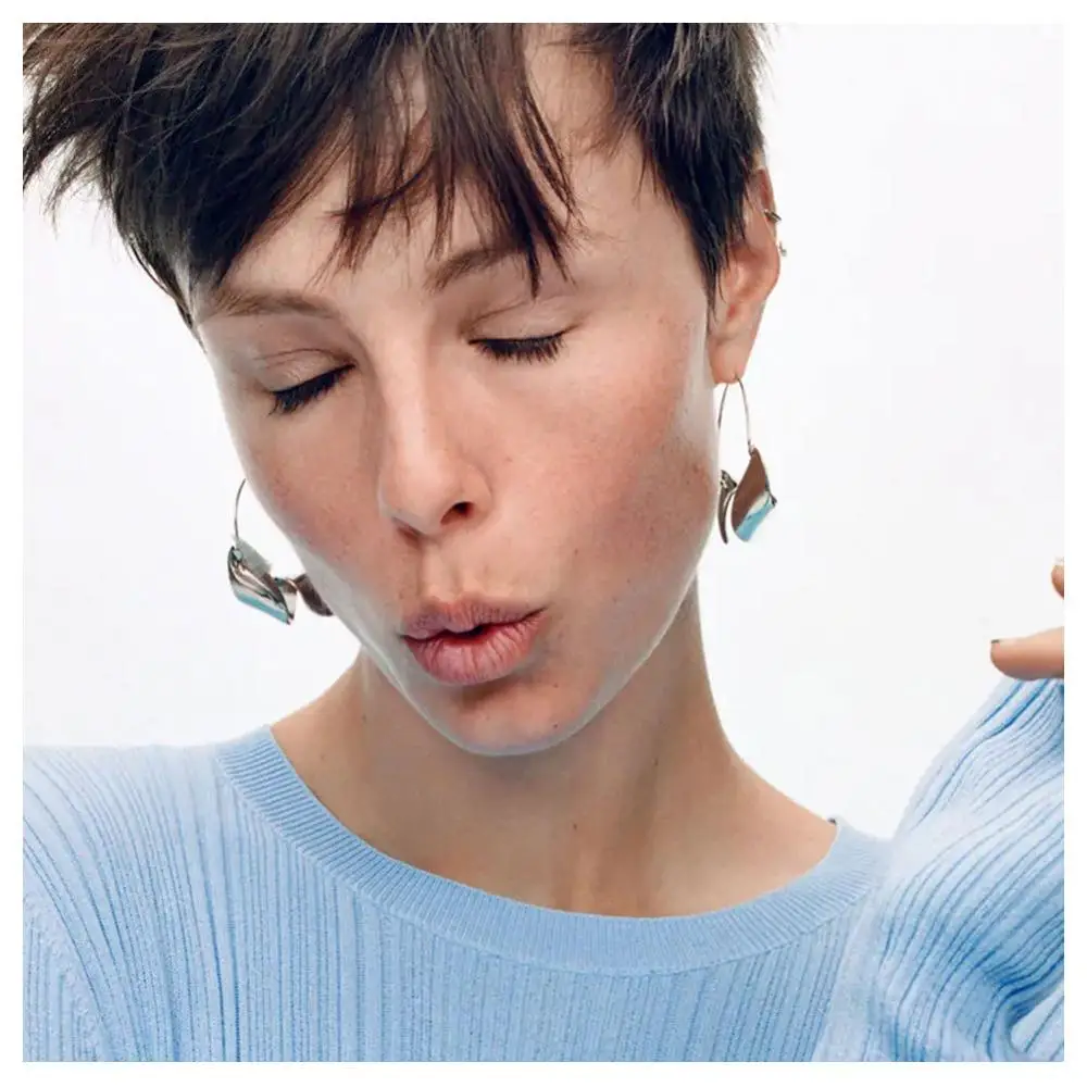 Женские асимметричные серьги геометрические металлические богемные золотые