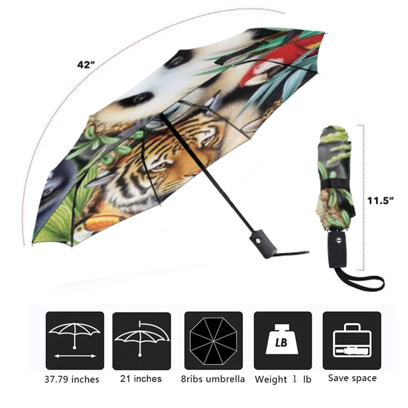 Зонт женский складной с защитой от дождя и ультрафиолета|Зонтики| |