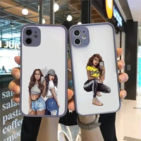 fashion girl camera protection bumper phone case for iphone 12 11 pro xs max xr x 8 7 plus translucent matte shockproof cover