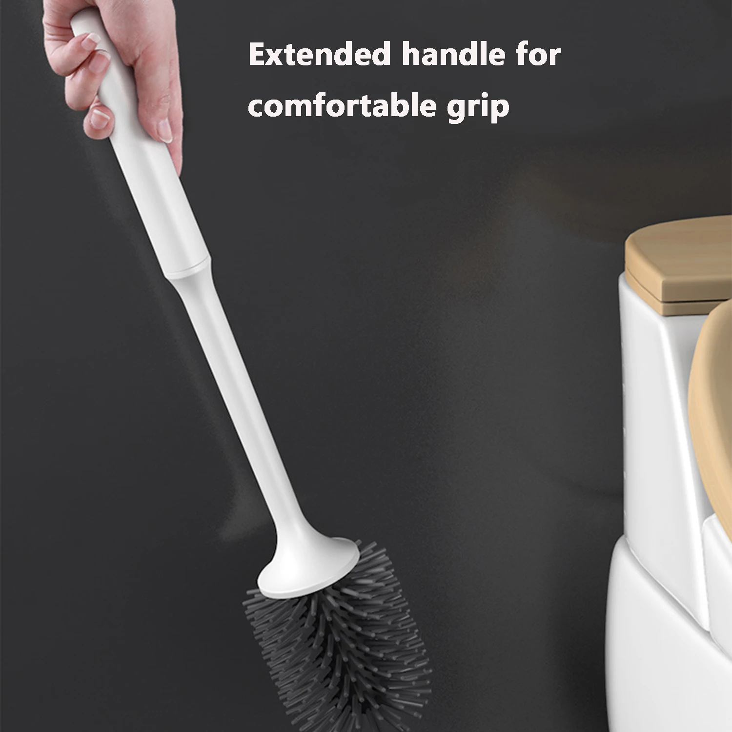 Щетка для туалета с длинной ручкой мягкий набор чистки силикон без мертвых углов