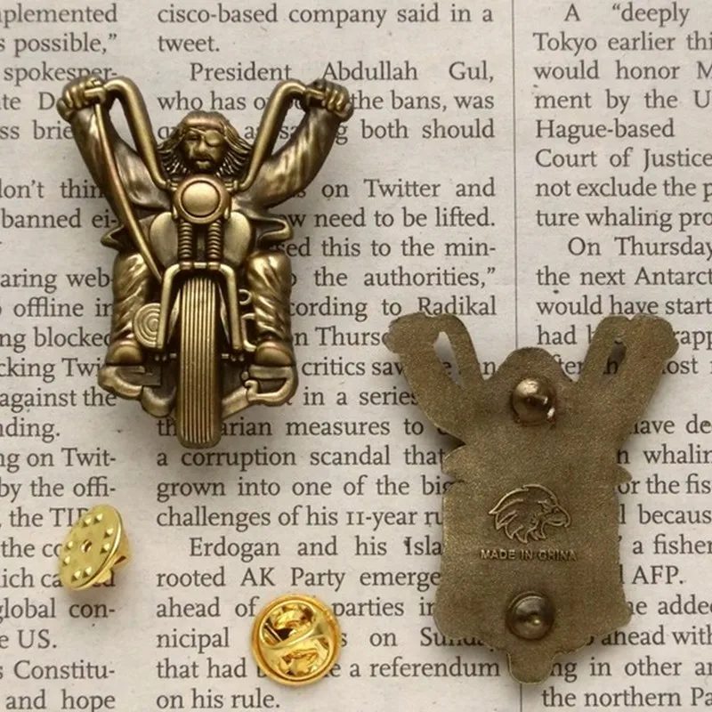 Классический пиратский одноглазный металлический значок для мотоциклетного