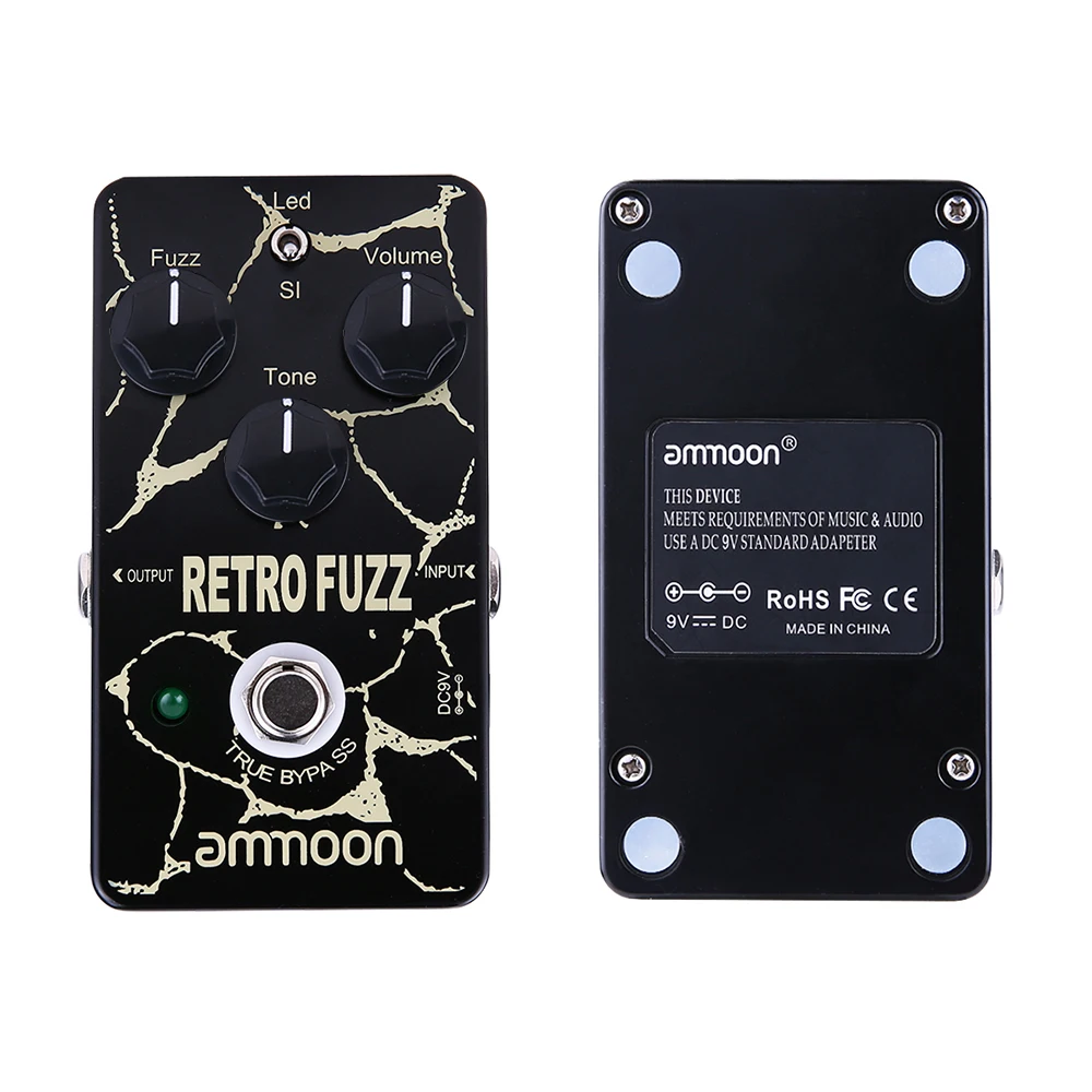 Педаль для гитары ammoon в стиле ретро FUZZ аналоговая педаль эффекты 2 режима с True Bypass