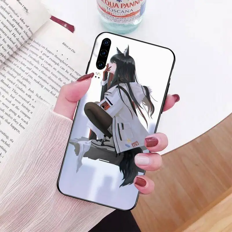 Мягкий чехол для телефона PENHUWAN kawaii Girl Cat Black TPU Huawei P30 P20 Mate 20 Pro Lite Smart Y9 prime