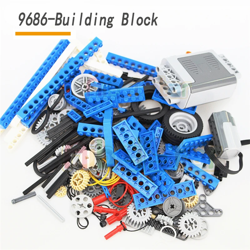 

Technic совместим с 9686 DIY 9656. Детали строительных блоков. Вспомогательный набор аккумуляторной батареи двигателя для технологии MOC 9686, совмести...