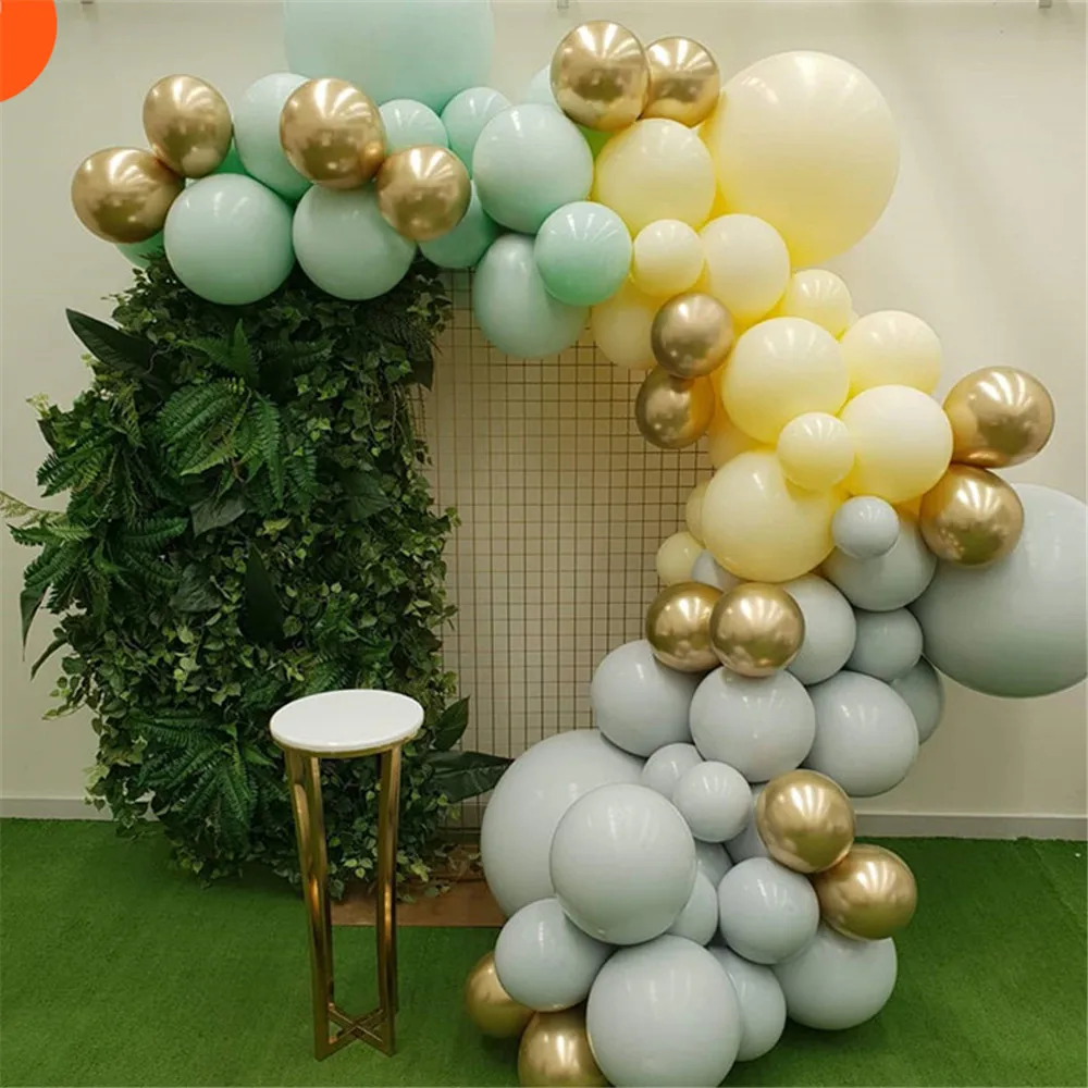 90 шт. пастельный мятный желтый шар гирлянда арочный Комплект Макарон серый Хром