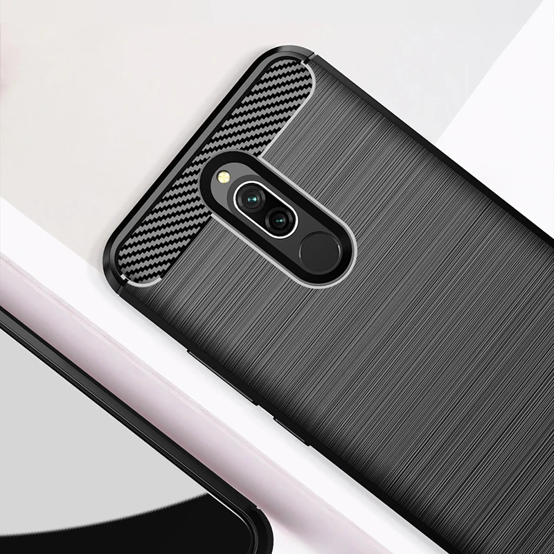 Чехол для Xiaomi Redmi 8A мягкий силиконовый матовый чехол из углеродного волокна Xiomi 8