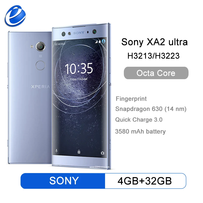 

Sony Xperia XA2 Ultra H3223/H3213 Original Unlocked GSM LTE Android Octa Core 4GB RAM 32GB ROM 6.0" 23MP&Dual 16MP