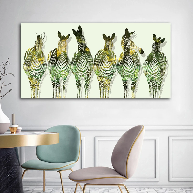 

RELIABLI ART Six Zebra Animal Pictures Canvas Painting Posters And Prints Wall Art For Living Room Home Decoration NO FRAME