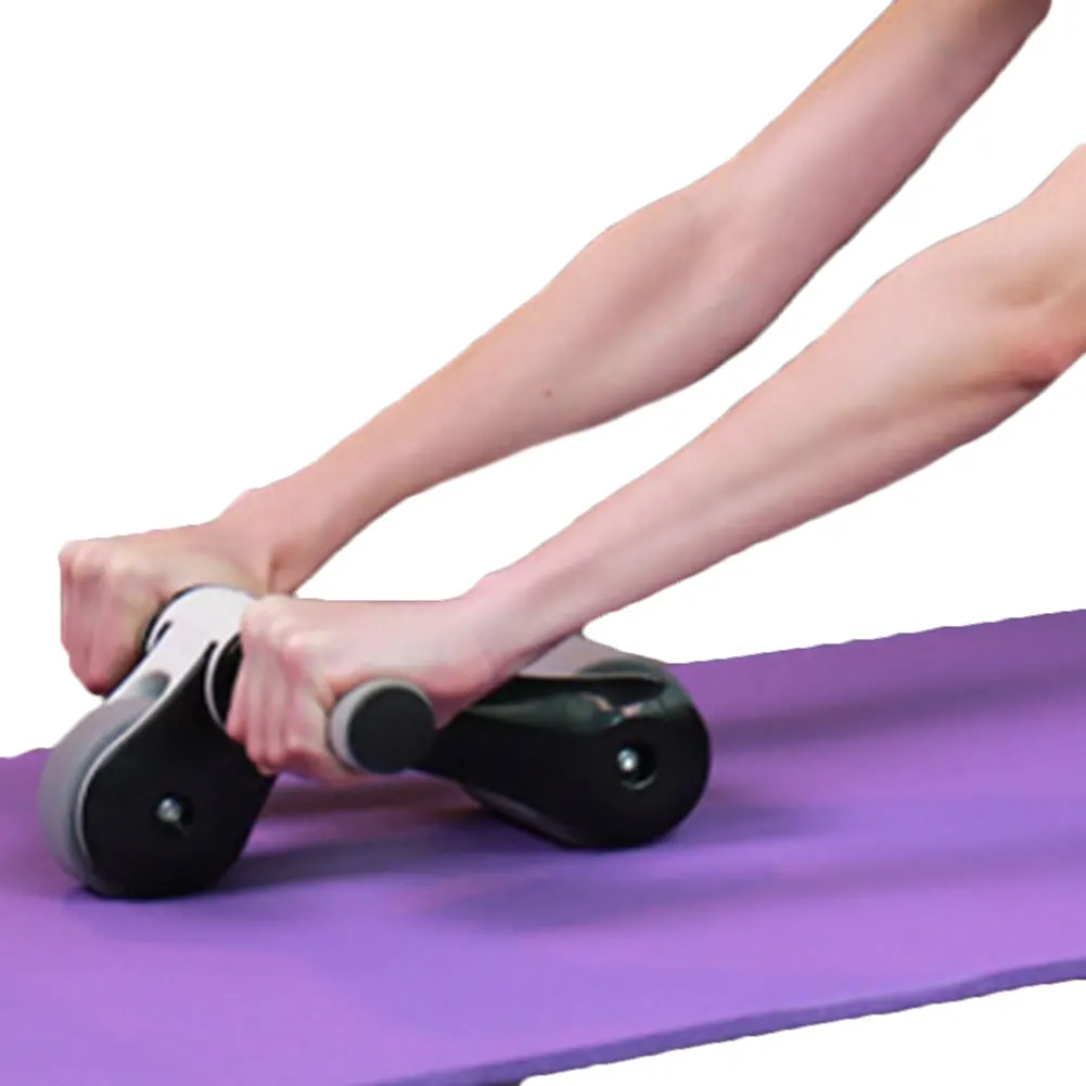 Ab ролик с двойными колесами для пресса на животе фитнеса тренажерного зала