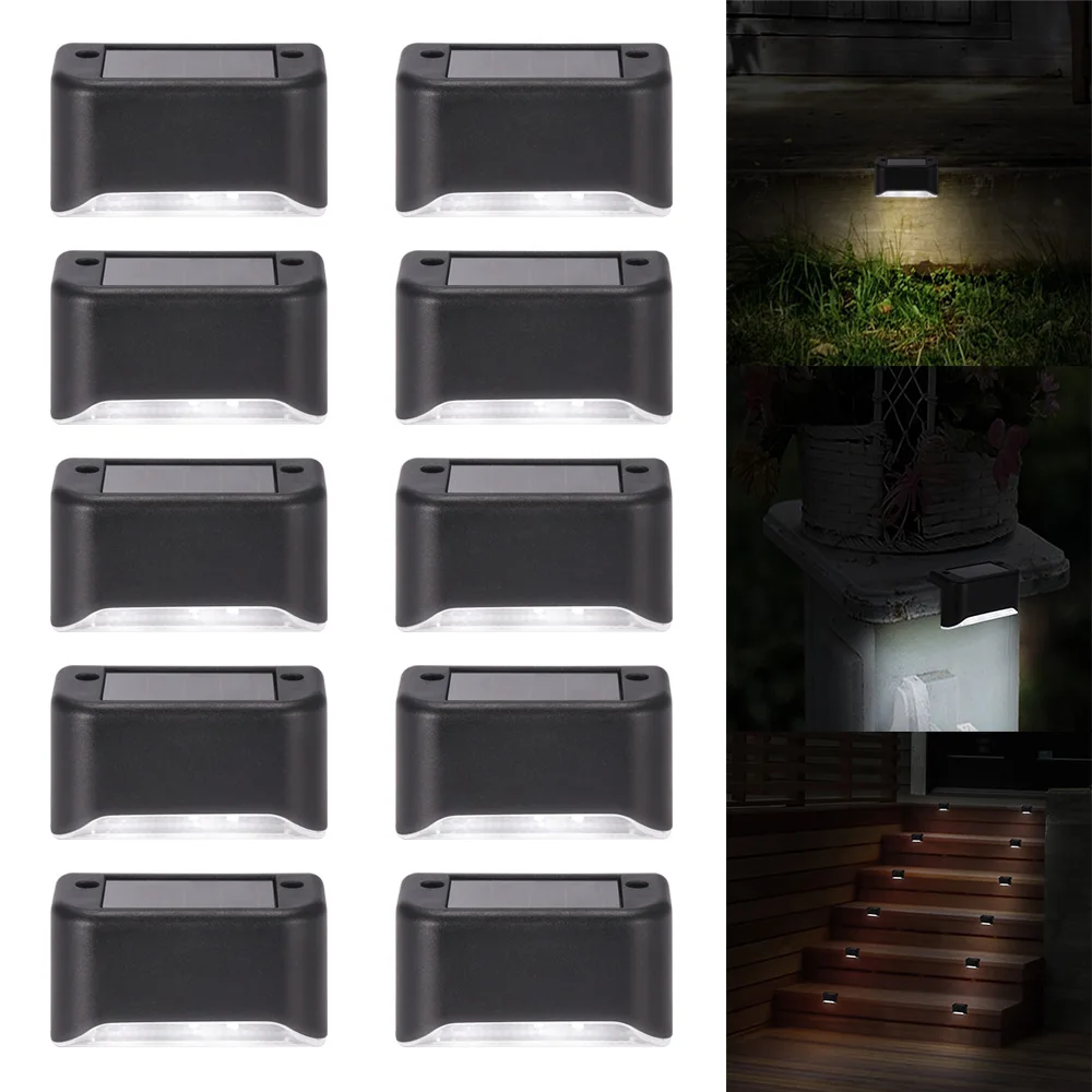 10 шт. водонепроницаемые светодиодные Настенные светильники на солнечной