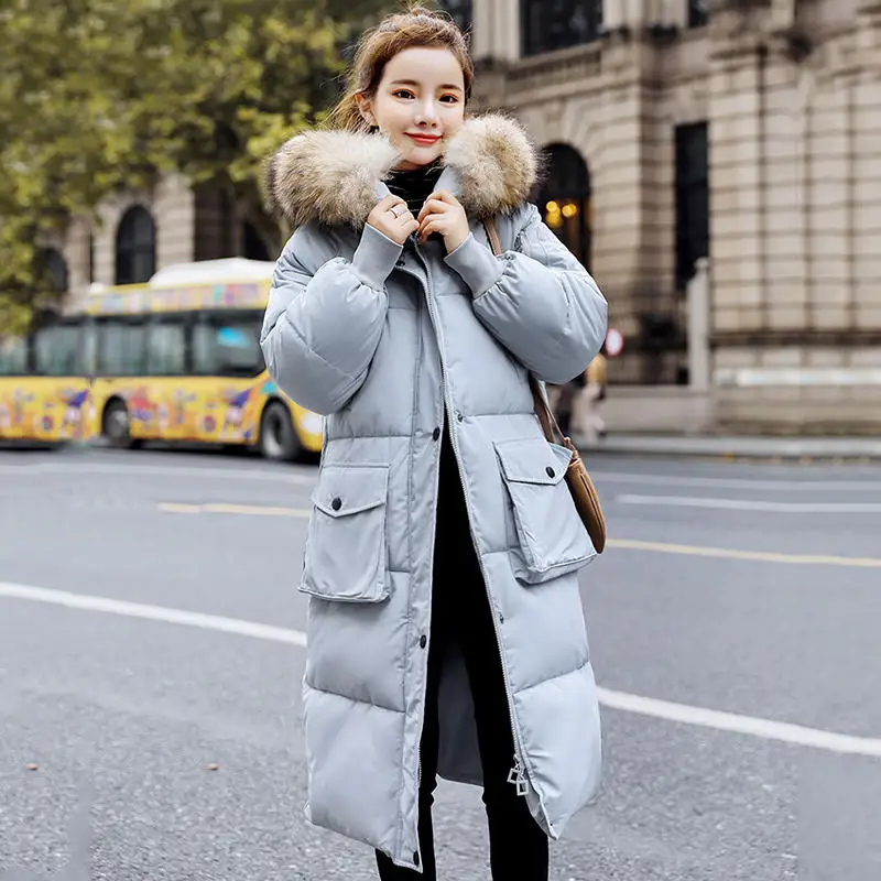 

Autumn Winter Jacket Women Clothes Parkas Loose Hooded Long Sleeve Down Cotton Coat Female Paaded Warm Thicken Woman Coats Q2789