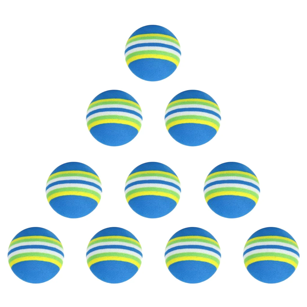 

10 шт. Радужный эластичный губчатый мяч для игры в гольф