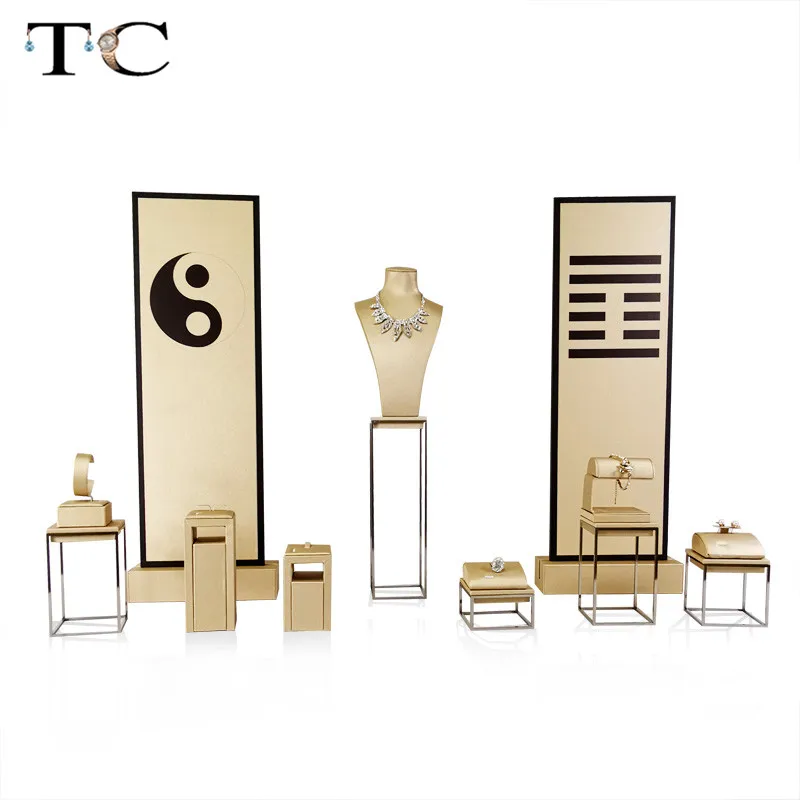 Дизайн Tai Chi ювелирные изделия из нержавеющей стали серьги дисплей ожерелье