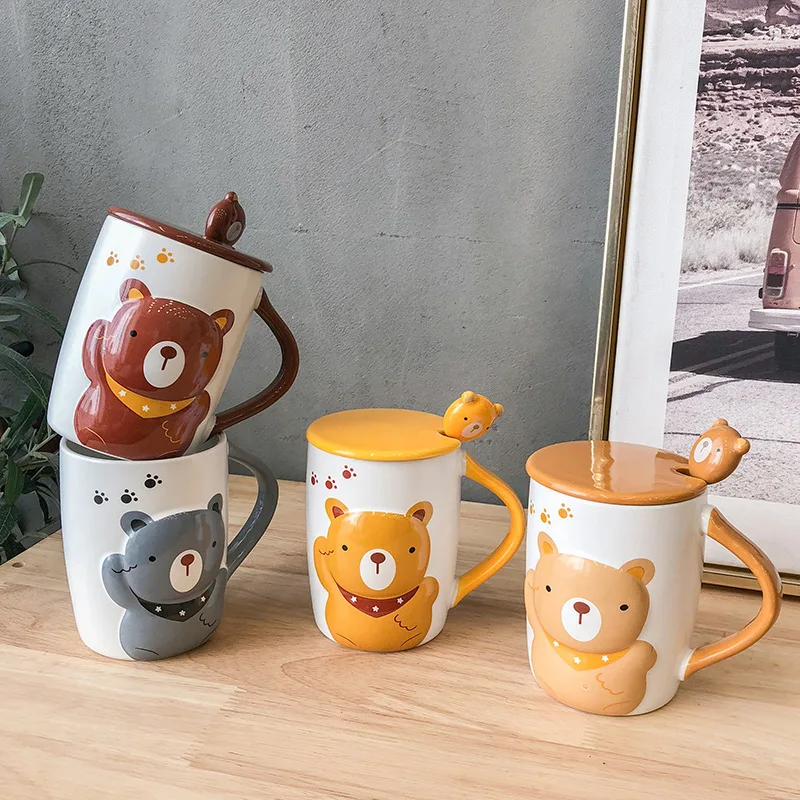 Кружка кофейная с милым мультяшным медведем 400 мл|Кружки| |