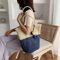 Womens shoulder bag for Summer straw woven holiday beach bag 2020 new simple alphabet embroidered handbag large capacity