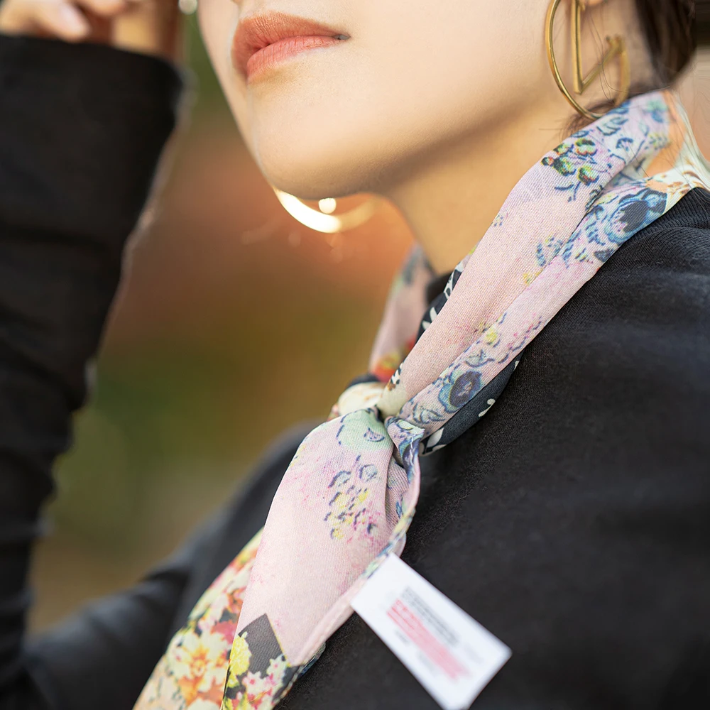 Женский шарф маска для лица модные шелковые квадратные шарфы на весну и лето