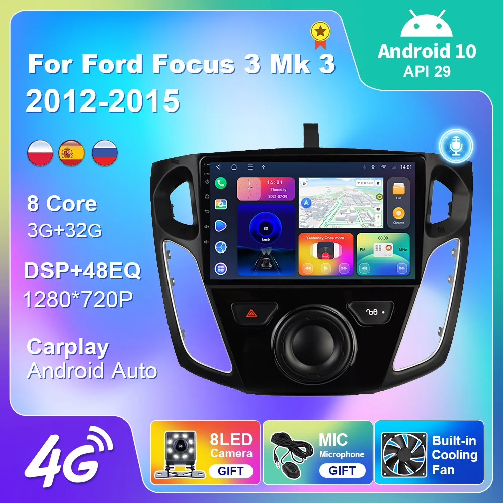

Autoradio for Ford Focus 3 Mk 3 2011-2019 Android Car Radio Multimedia Video Stereo DVD Player Navigation GPS 2DIN 2din 9 Inch