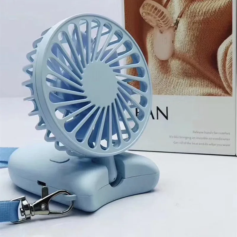 

New Hanging Neck Foldable Small Electric Fan Portable Handheld Creative Student Dormitory Sports USB Outdoor Mini Fan