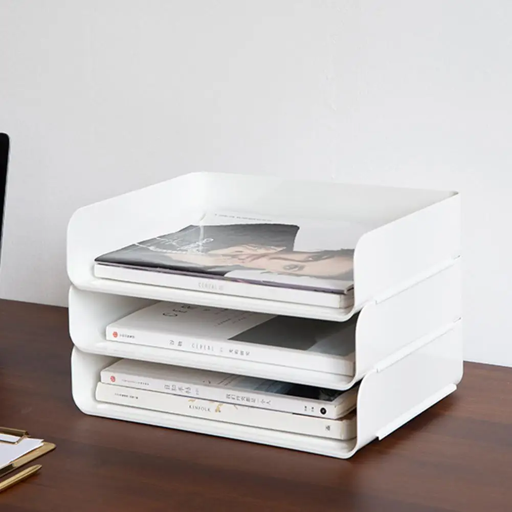 Настольный органайзер однослойная Штабелируемая коробка для хранения журналов