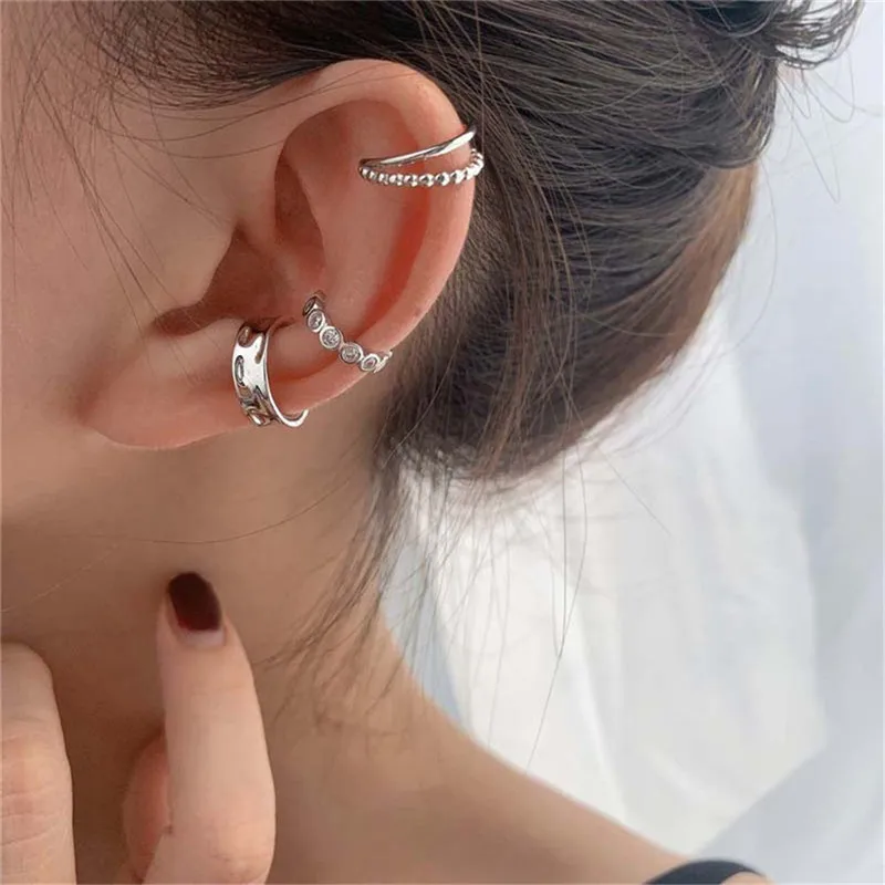 SIPENGJEL Модный комплект из 3 предметов серьги клипсы без отверстий для ушей