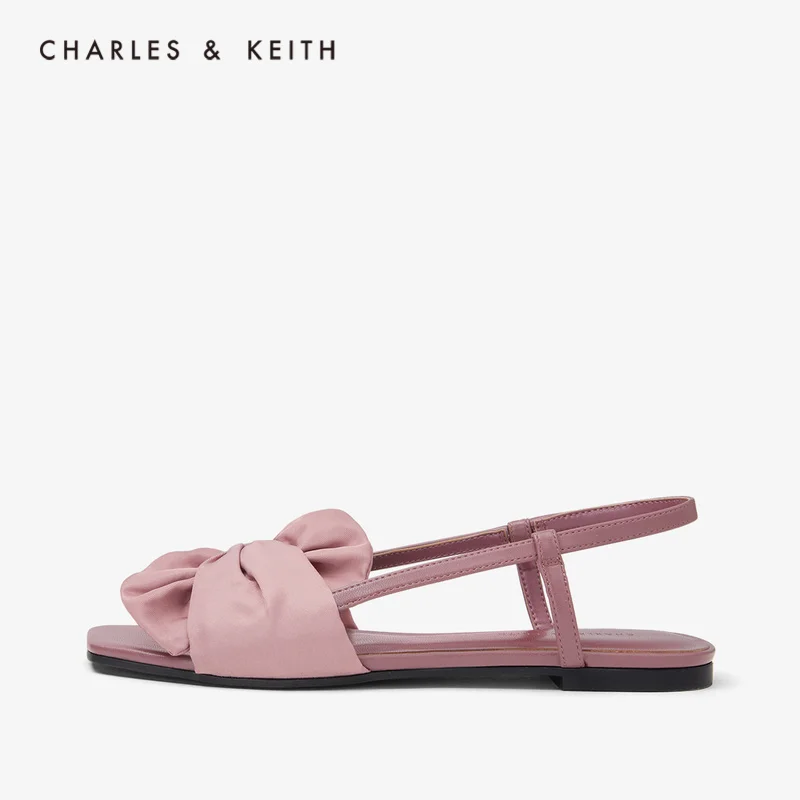 CHARLES＆KEITH Новинка на 2020 CK1-70390264Женские босоножки Кинк украшения Плоскем каблуке |
