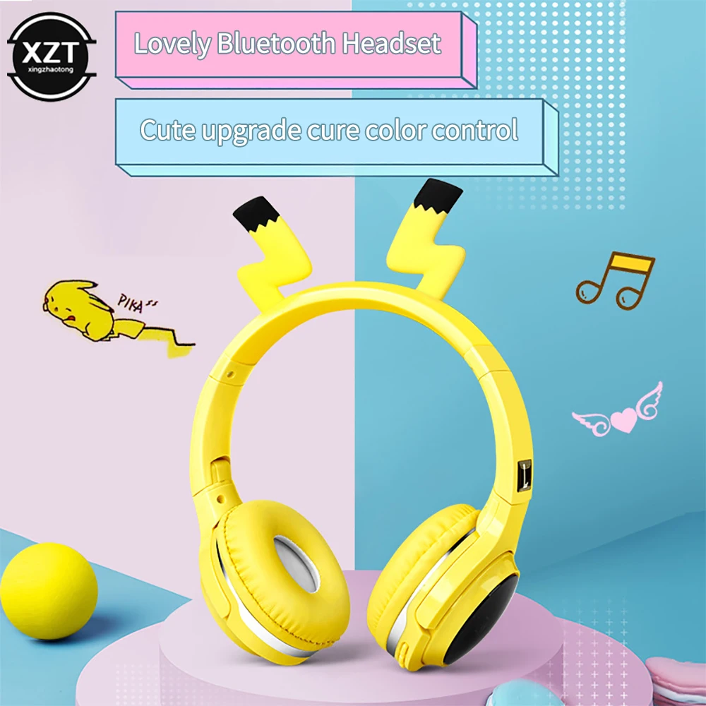 

Милая Детская Bluetooth-гарнитура 5,0 7 цветов светодиодные наушники Поддержка SD-карты аудио кабель наушники для детей Новогодний подарок