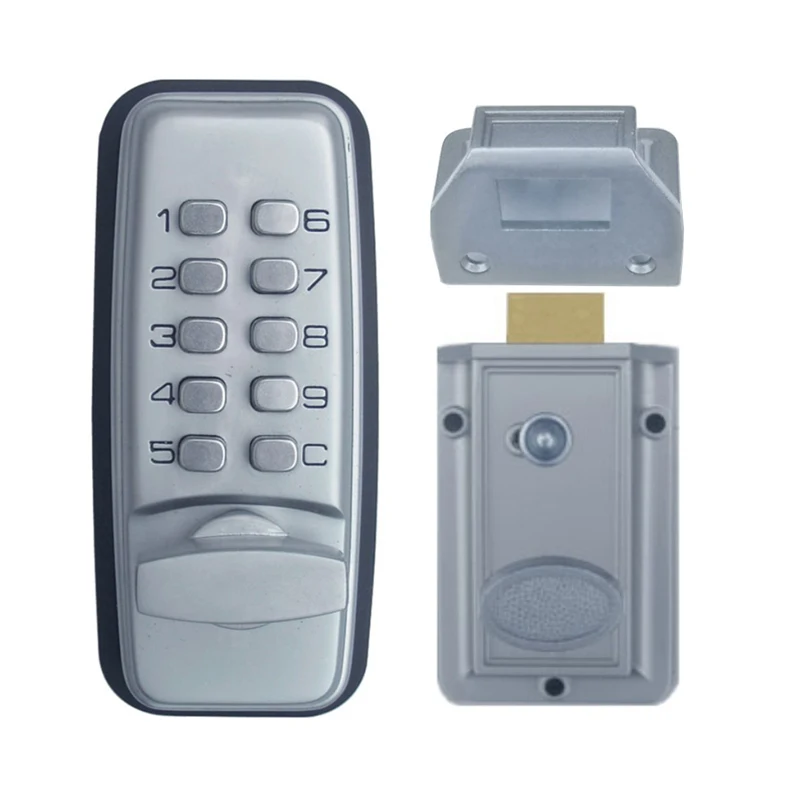

Waterproof Mechanical Code Lock Digital Machinery Keypad Password Entry Door Lock Stainless Steel Zinc Alloy Silver JS001