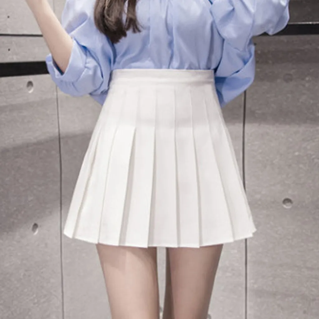 1 шт. Модные женские плиссированные повседневные однотонные трапециевидные