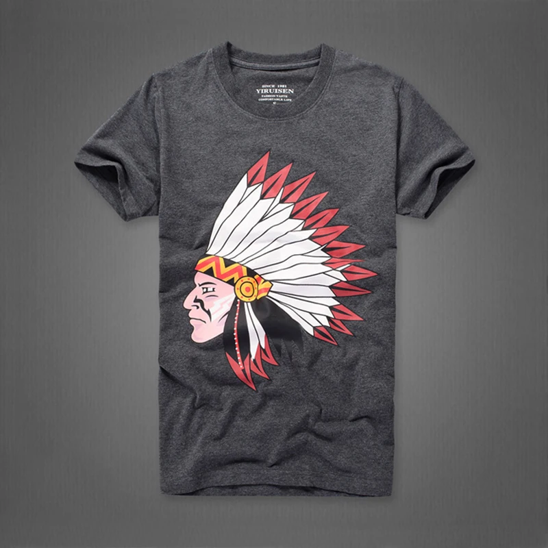 Мужские футболки с вышивкой коротким рукавом круглым вырезом облегающая Мужская