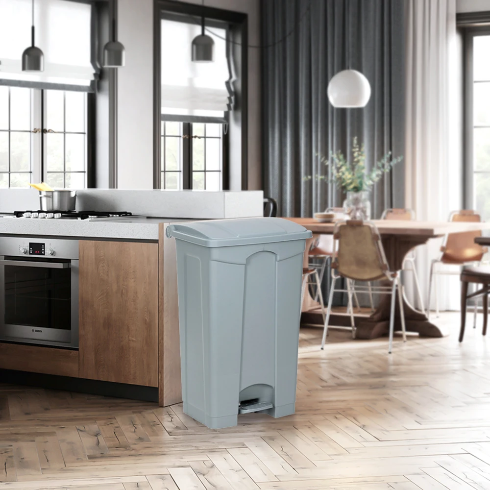 

Plastic Step-On Trash Can Grey Hands-Free Disposal 23-Gallon Capacity Litter Bin[US-Stock]