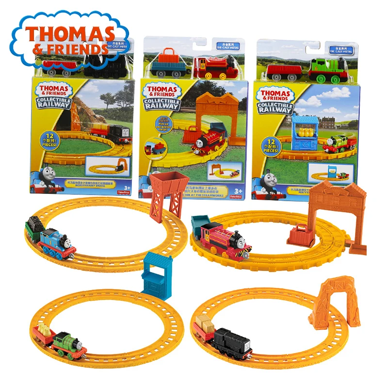

Original Thomas And Friends Collectible Railway Starter Set 4 Style Basic Train Track Toy Children Play Percy James Train BLN89