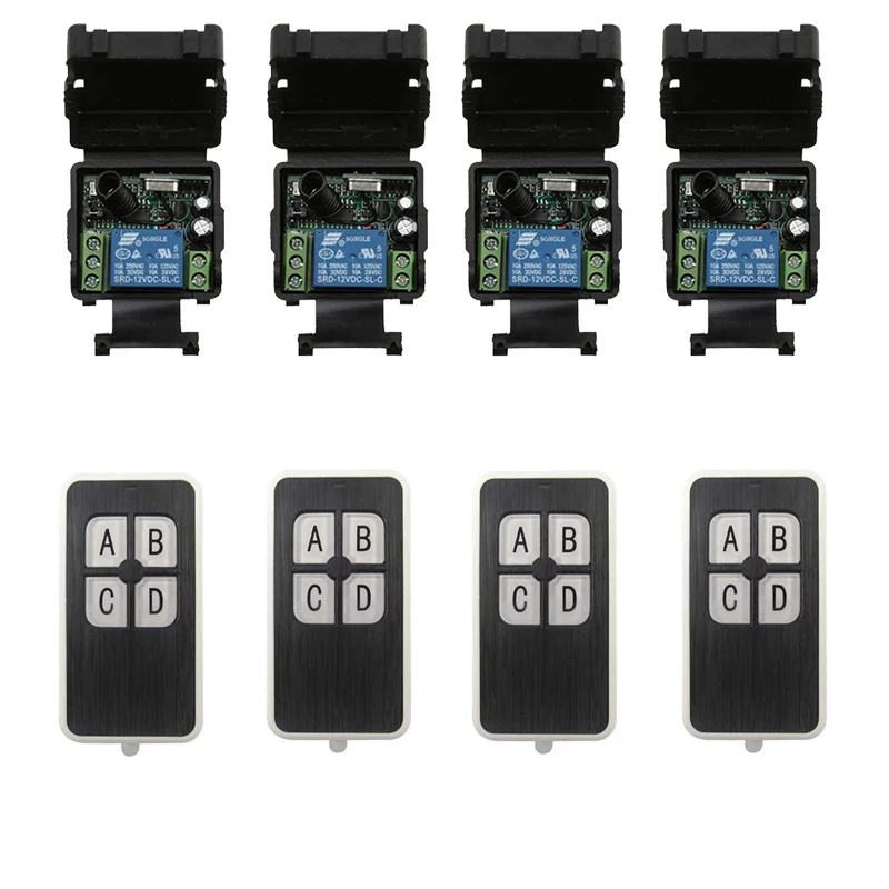 

DC12V 24V 1CH 10A Radio Controller RF Wireless Relay Remote Control Switch 315 MHZ 433 MHZ Transmitter +Receiver