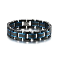 cremo man bracelet bangle high quality mens stainless steel black two tone plated square link charm street jewelry for men