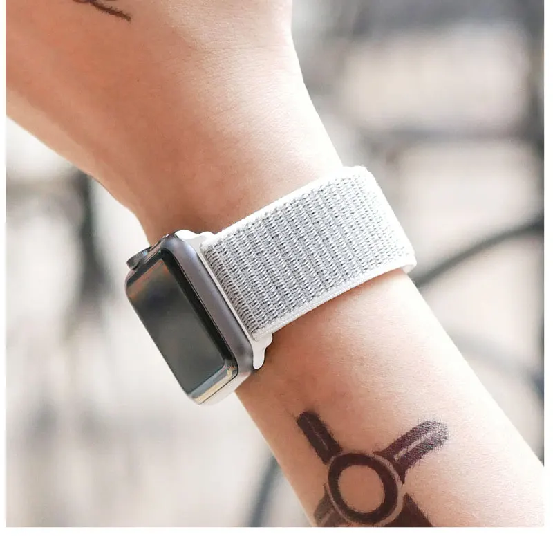 Ремешок для наручных часов Apple Watch 4 5/3/2/1 38 мм 42 мм 62 NewColors нейлон мягкий дышащий сменный ремешок петли для наручных часов iwatch серии 4 40 мм 44 мм