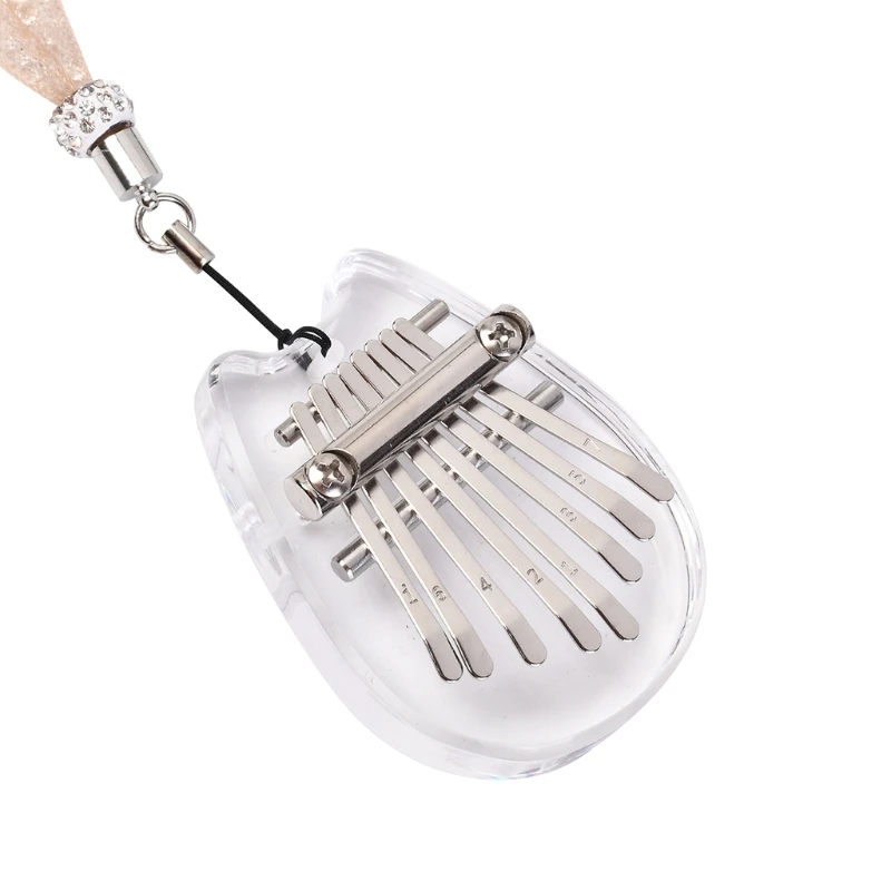 

Portable Thumb Piano Crystal Transparent Kalimba Instrument 8 Keys Mini Thumb Piano Musical Instrument for Beginner