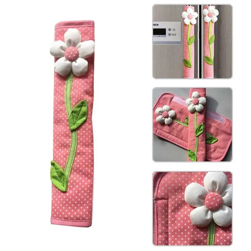1PC Cotton Refrigerator Handle Gloves Fits Appliance Kitchen Cabinet Handles Winter Keep Covers Warm Accessories Cute L6D5