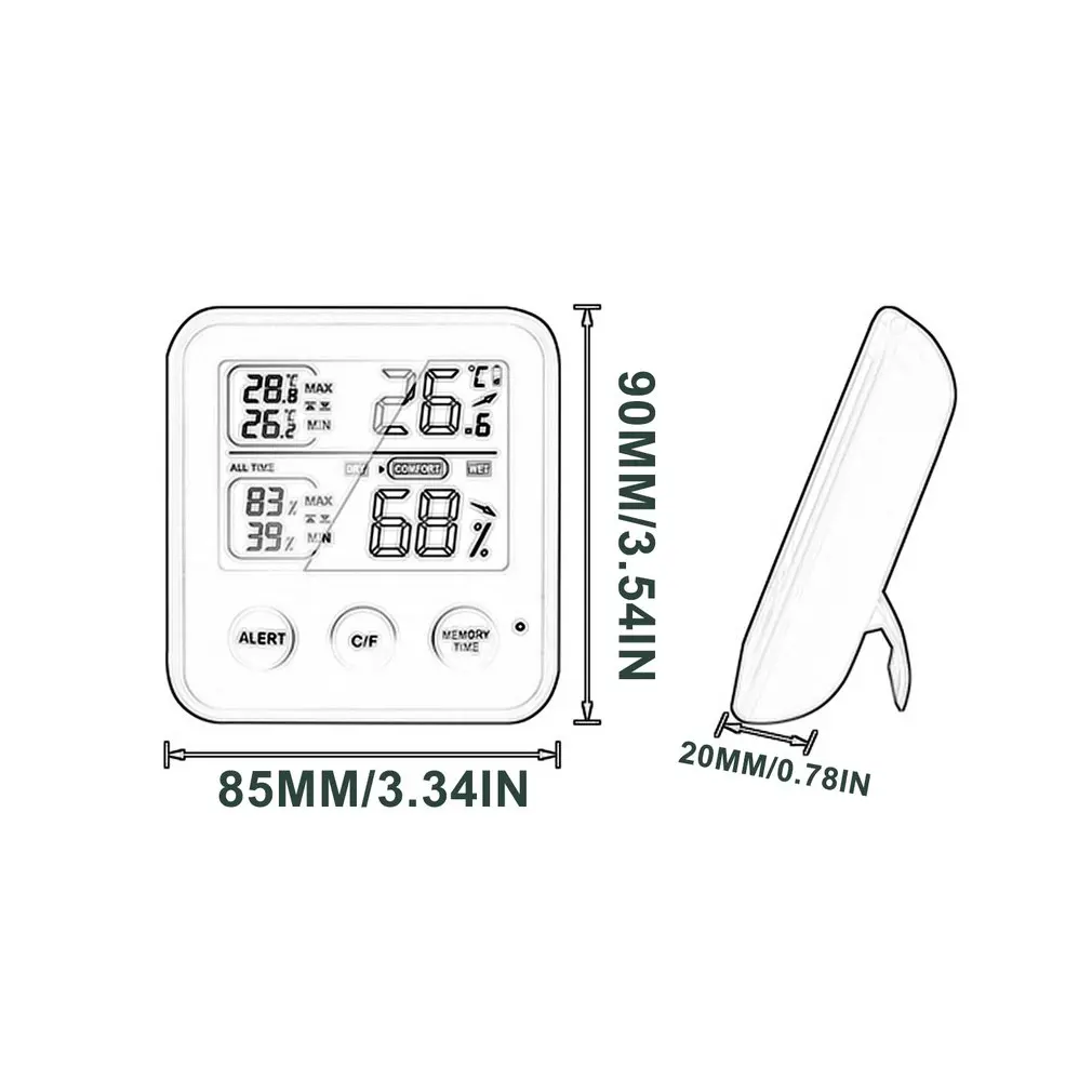 

Multifunction Digital Thermometer Hygrometer Clock Indoor Temperature Humidity Meter Monitor Thin Large Screen