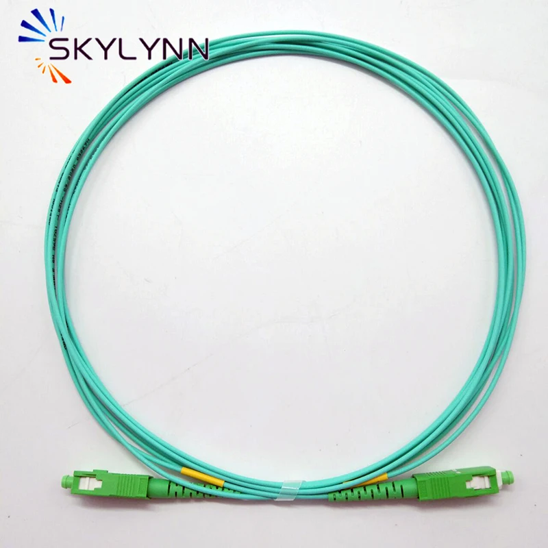 100PCS/Carton SC APC-SC APC SM G657A2 SX Core 1.6mm Diameter Fiber Optic Patch Cord 3.5 Meter With Blue Aqua LSZH Jacket