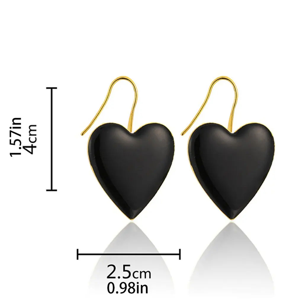 Серьги в европейском и американском стиле Простые черные серьги виде сердца