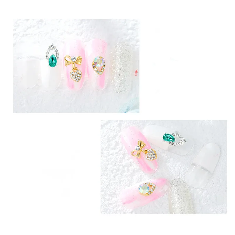 

10pcs/lot High Quality New Alloy Hollow Love Rhinestone 3D Fashion Charm DIY Nail Art Jewelry Decoration Accessories