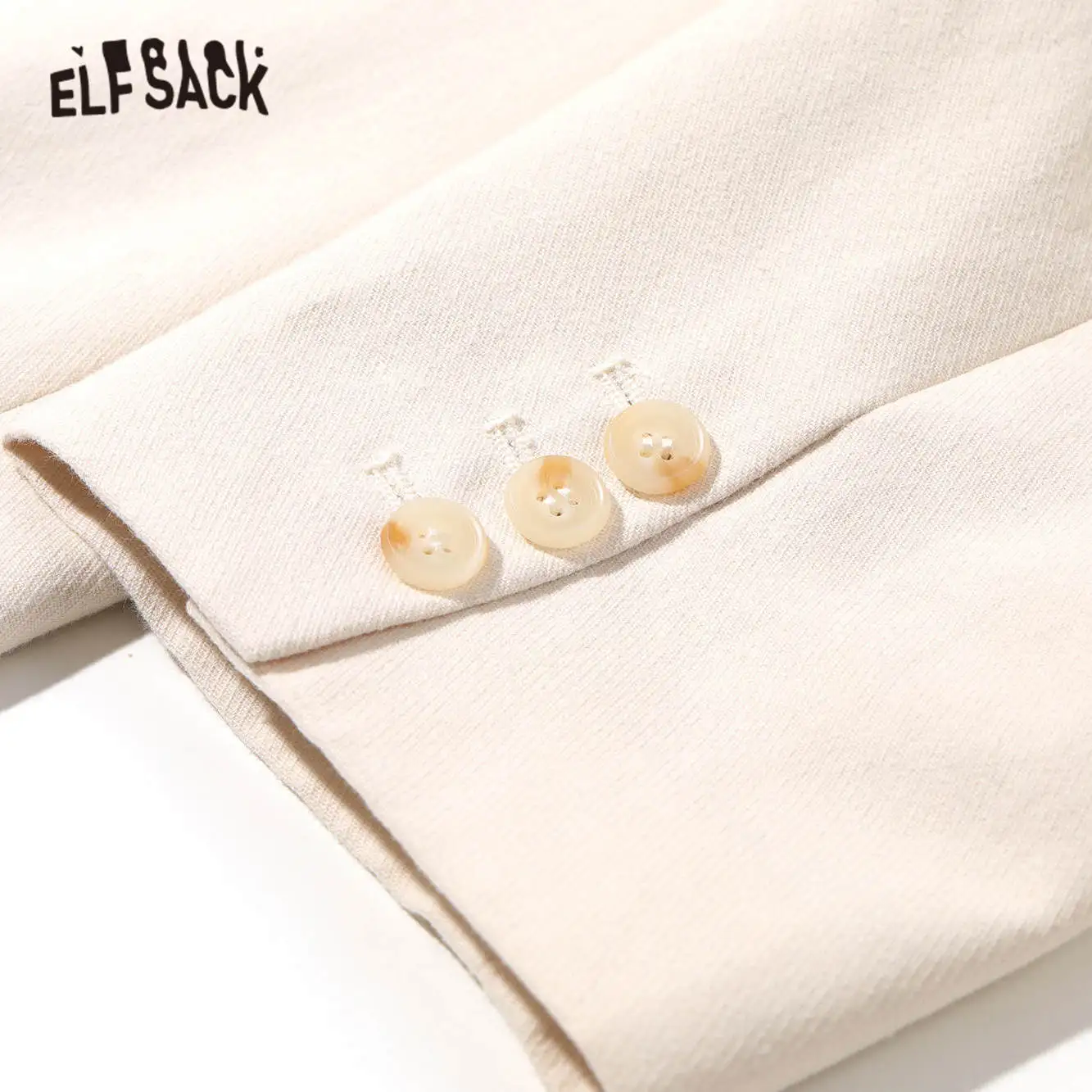 Женский блейзер ELFSACK бежевый однобортный Блейзер в Корейском стиле осенняя