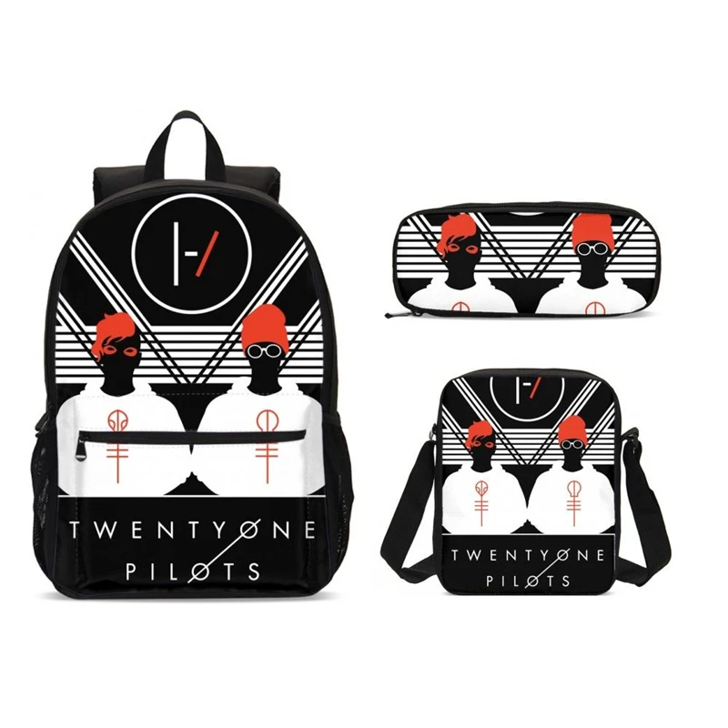 2020 3pcs Prints School Bags Set Teenager Boys Backpack Fashion Twenty One Pilots Schoolbag Kids Children Student Mochila | Багаж и сумки