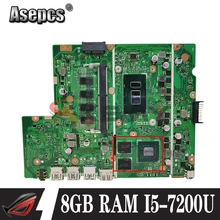 Akemy For ASUS X540UB X540UBR X540UV laptop motherboard mainboard X540UB original mainboard with I5-7200U CPU 8GB RAM 2GB-GPU