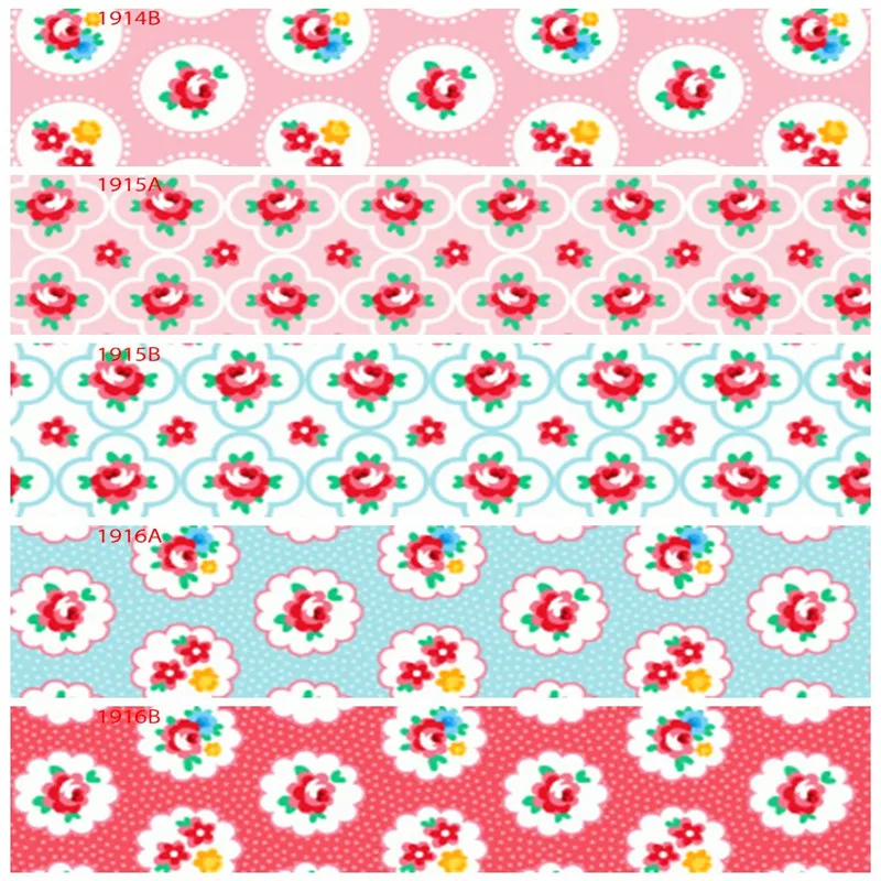 Корсажная лента из 100% полиэстера с цветочным принтом Цветочная атласная 50